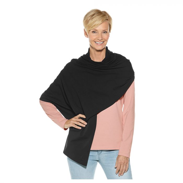 Coolibar - UV sun shawl for ladies - black
